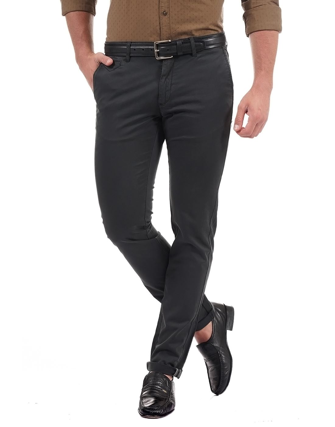 Indian Terrain Casual Wear Solid Men Trousers